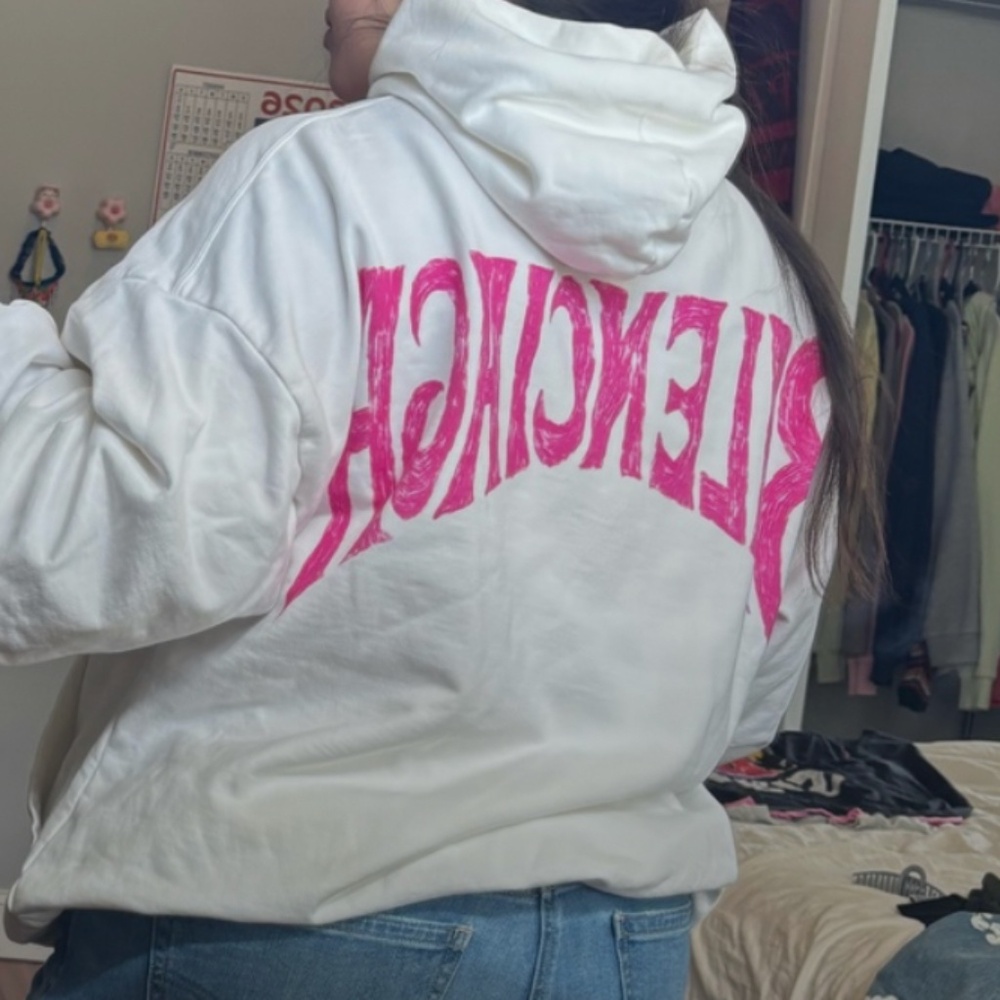 Paris Tropical Round Hoodie White | BALENCIAGA 🌴 - Picture 4 of 8